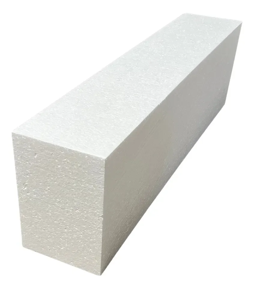 Moldura externa de isopor EPS com 2 metros e seção retangular, para acabamento de fachada, viga e beiral